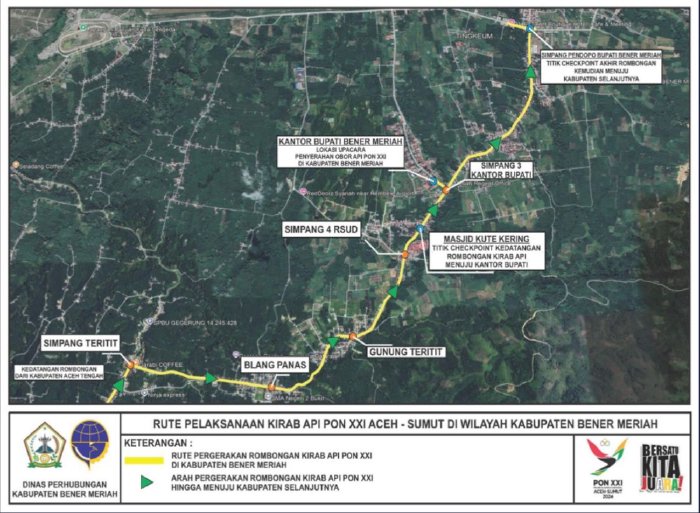 Besok Kirab Obor Api PON XXI Aceh-Sumut Berlangsung Akan Melintasi Kabupaten Bener Meriah